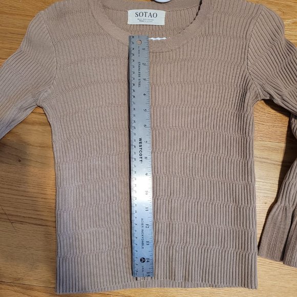 Nude Ribbed Quarter Sleeve Flare - Picture 7 of 7